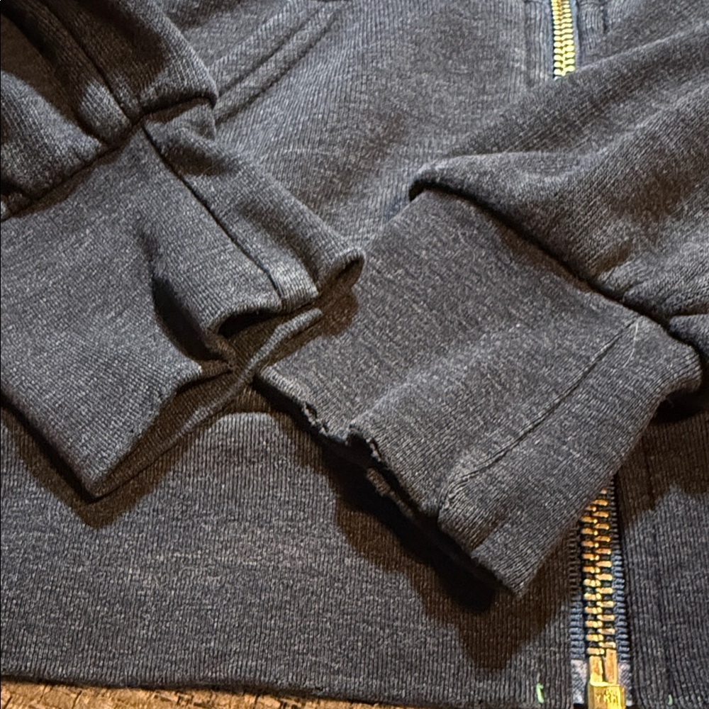 VTG Aviator Nation Venice Embroidered Patch Full Zip Hoodie Charcoal 5 Stripes S - Picture 7 of 7